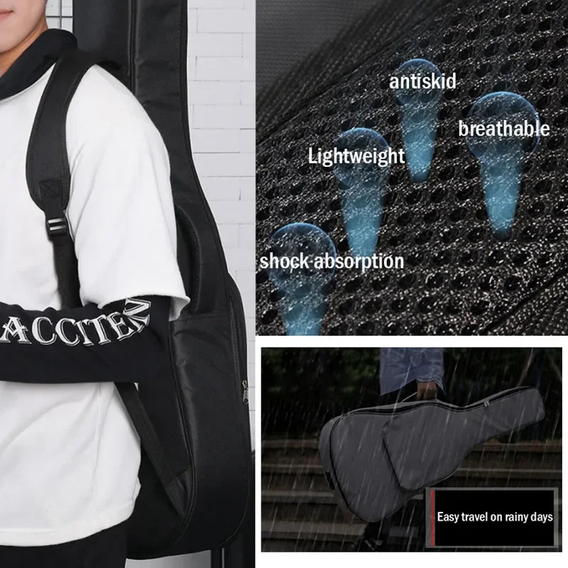 36-41 "pouces Standard/épaissir guitare sac à dos résistant à l'eau Oxford Farbric acoustique électrique basse sac classique musique housse Housse de France