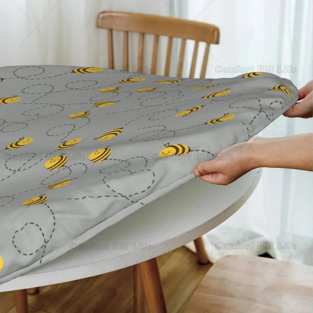 Couverture de gril de table couvertes d'équation ronde à bord élastique, nappe décorative pour la maison, adaptée pour la cuisine intérieure et extérieure, fête, 40 " - 44" Housse de France