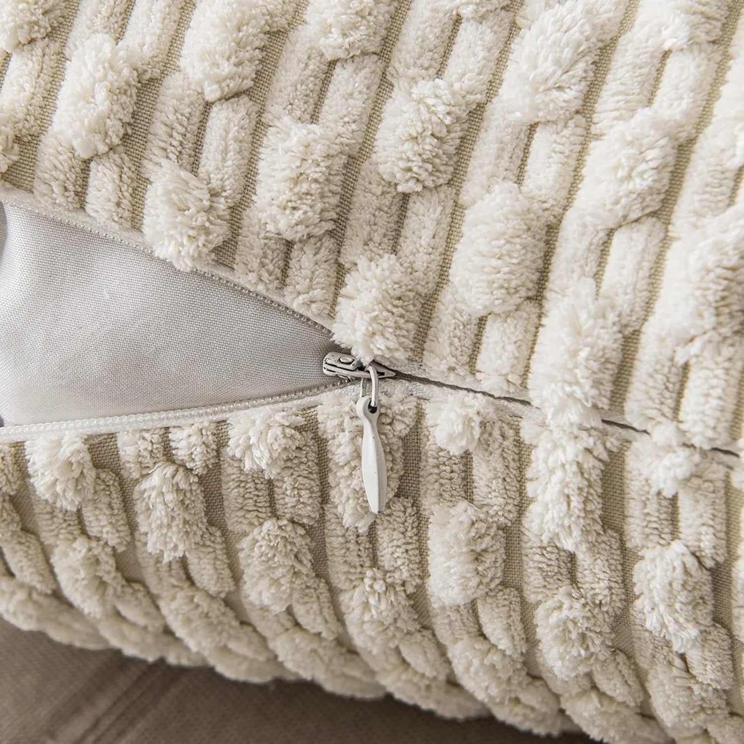 Housse de Coussin Velours Côtelé STRIPEO Housse de France