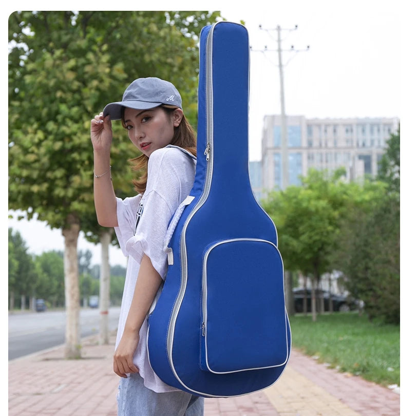 1 pièce 40 / 41 pouces rembourré résistant à l'eau épais guitare acoustique sac à dos Gig, sac de guitare à couverture souple Housse de France
