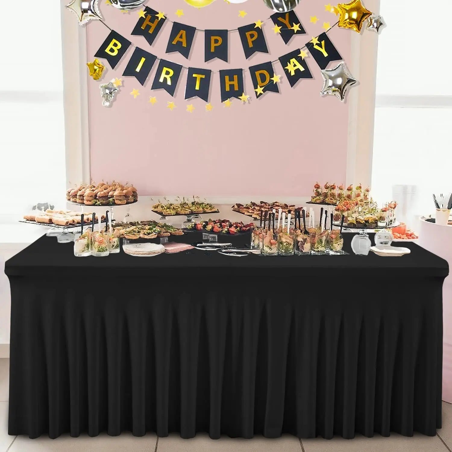 Jupes de Table rectangulaires en Spandex, couverture de Table ajustée de 6 pieds, tissu résistant aux rides pour décoration de fête d'anniversaire de mariage en hôtel Housse de France