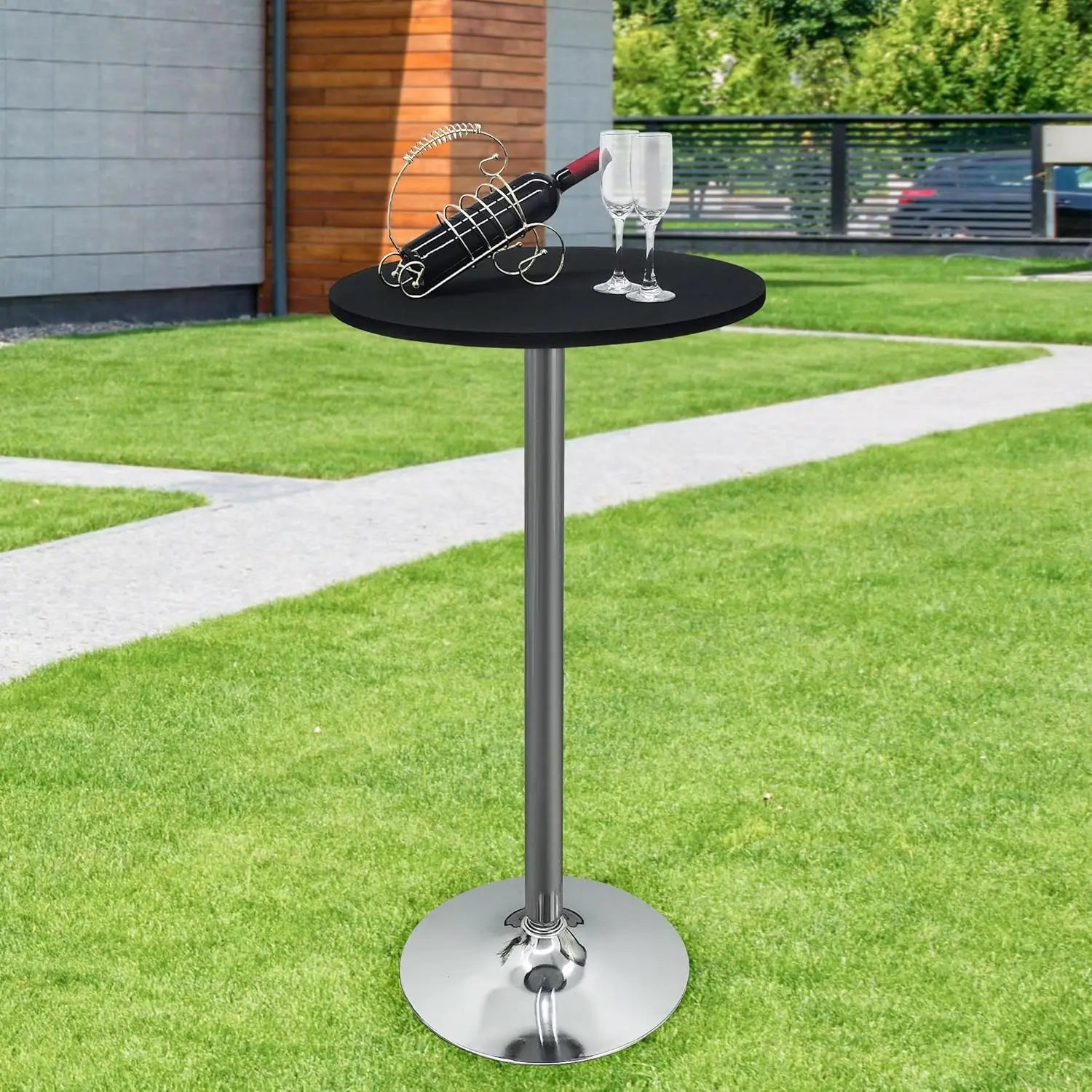Nappe de Table ronde ajustée de couleur blanche, couverture de Table de Cocktail en Spandex, décoration de Table de Bar haut, extensible élastique résistant aux taches Housse de France