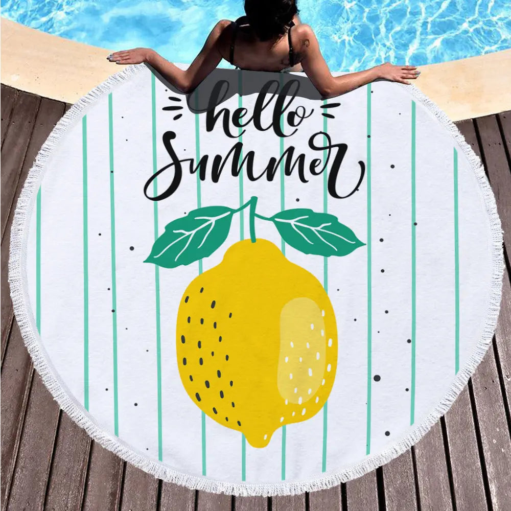 Serviette de Plage Imprimée GAIA 2 style tassel-150x150cm