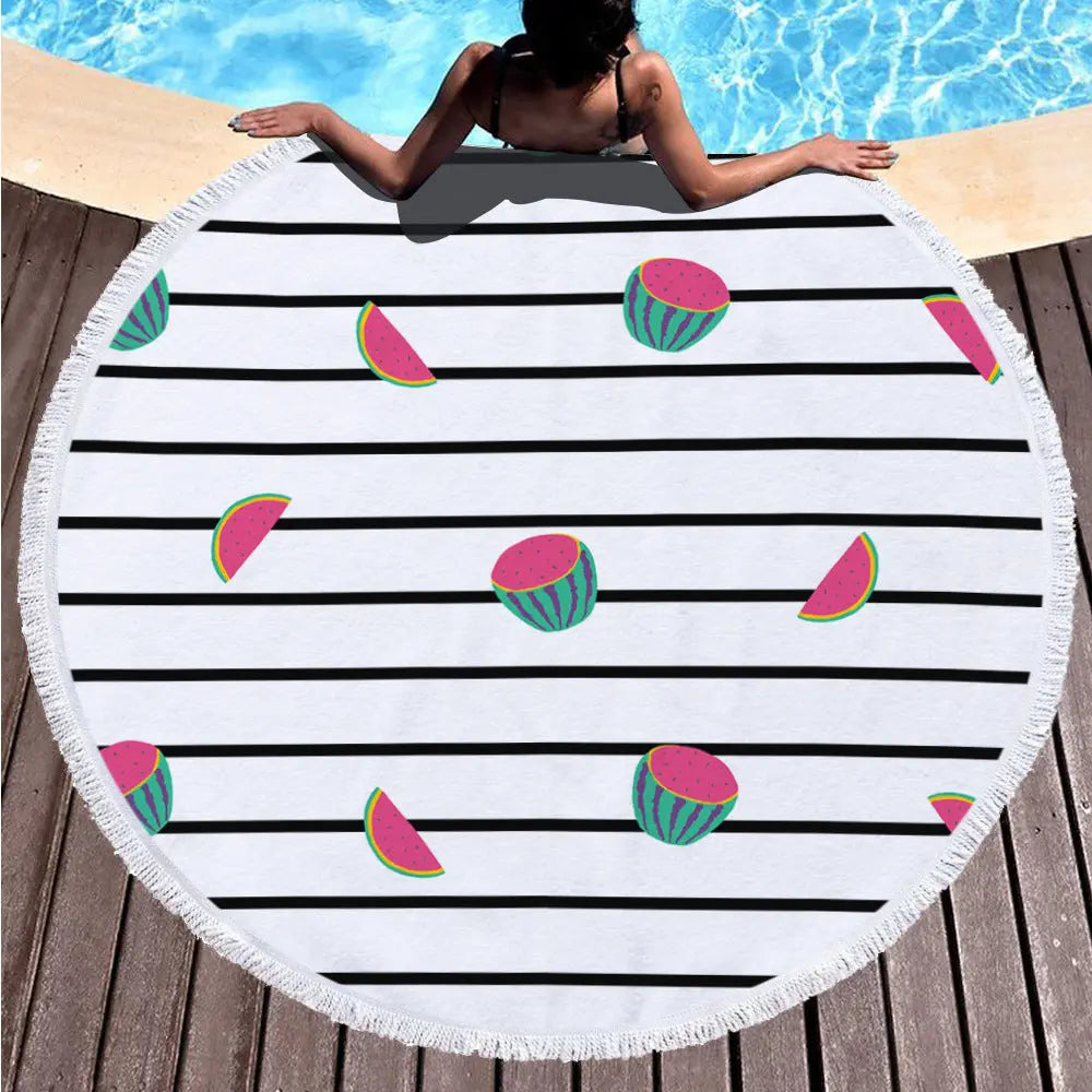 Serviette de Plage Imprimée GAIA 16 style tassel-150x150cm