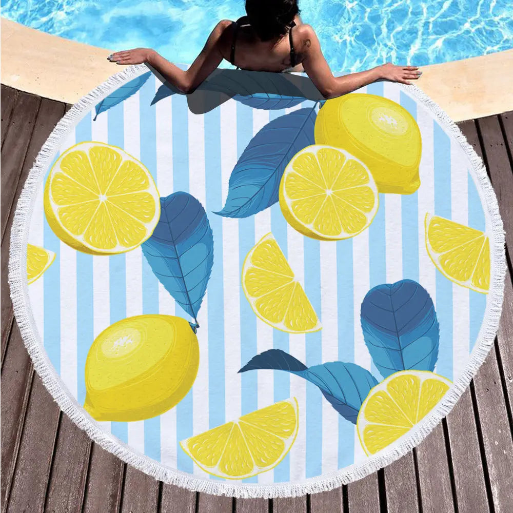 Serviette de Plage Imprimée GAIA 1 style tassel-150x150cm