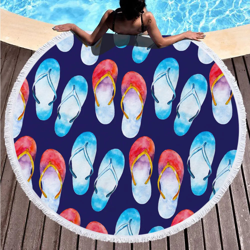 Serviette de Plage Imprimée GAIA 11 style tassel-150x150cm