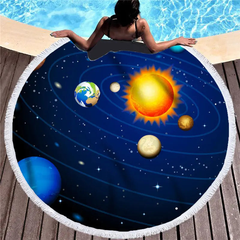 Serviette de Plage Motif Cosmic ASTRAL Navy Blue-150x150cm