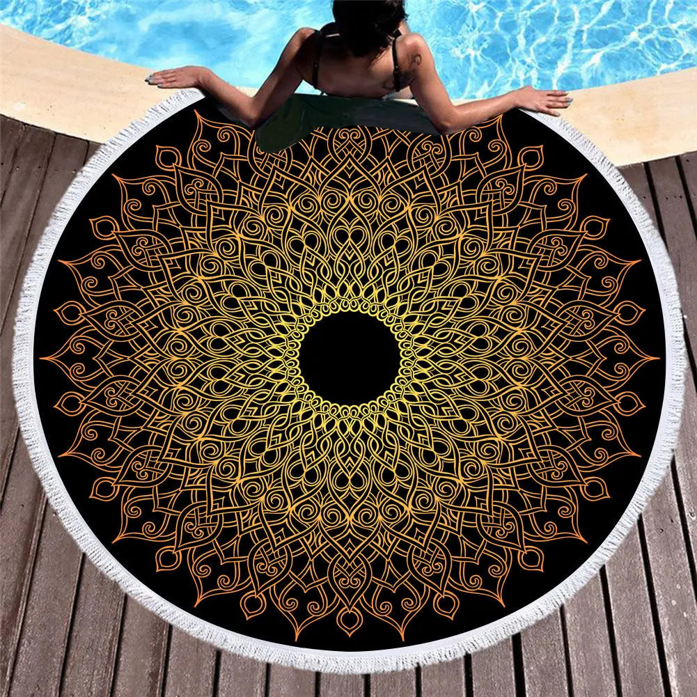 Serviette de Plage Rond Microfibra FLEUR 4 style