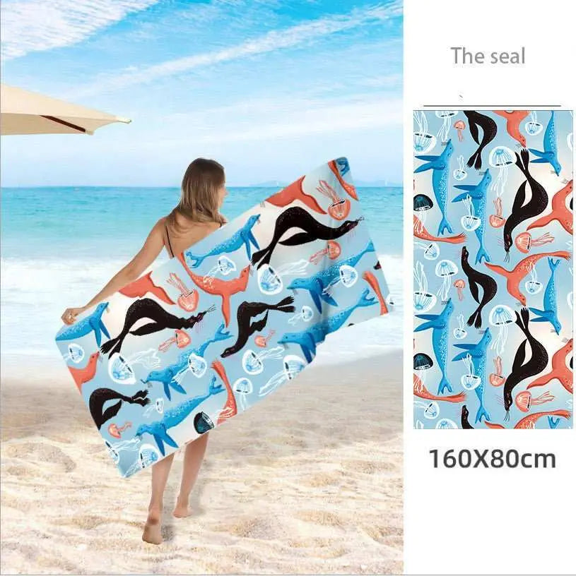 Serviette de plage imprimée en polaire double face FLOPY Housse de France