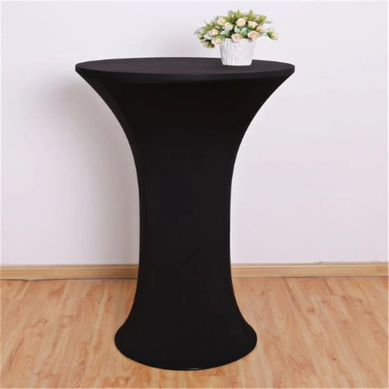 Nappe ronde en spandex pour cocktail, couverture de table blanche pour bar, hôtel, fête de mariage, couleur noire, diamètre 50cm Housse de France