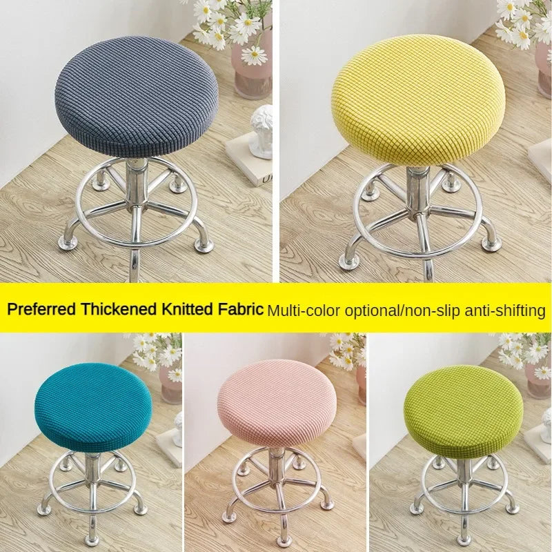 Housses de chaise en Jacquard, souples, élastiques, rondes, en Spandex, pour tabourets de Bar, protection de siège de chaise, décoration de maison et de bureau Housse de France