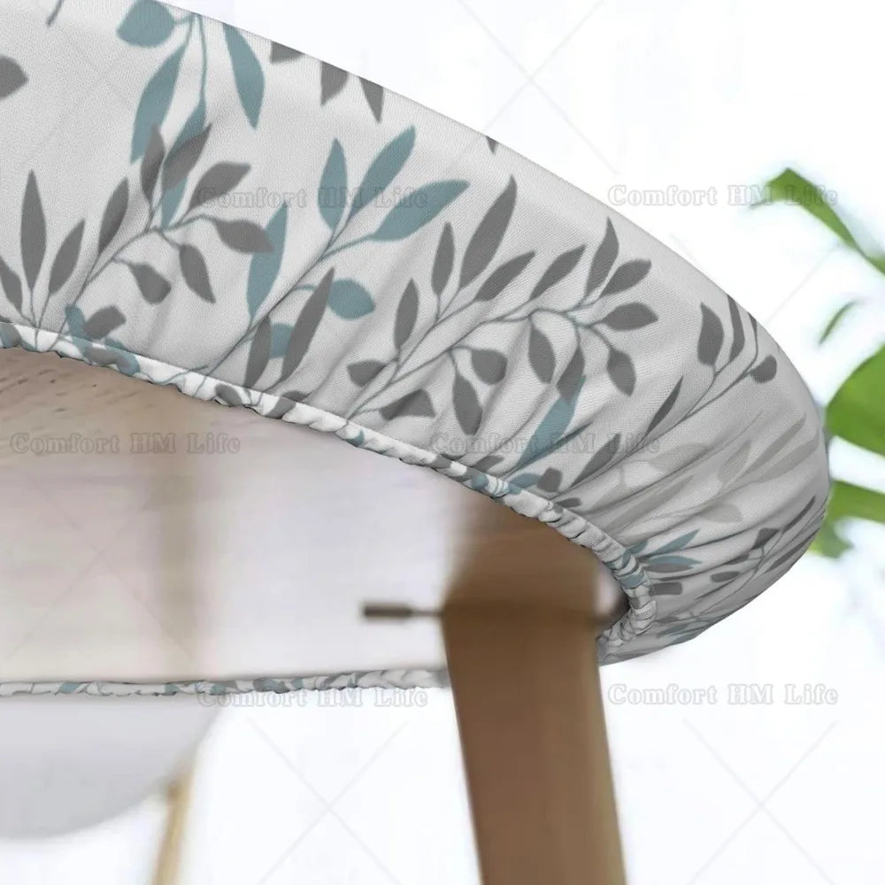 Nappe de table ajustée à feuilles rondes à bords élastiques, nappe décorative pour la maison, pour la cuisine intérieure et extérieure, convient à 40-44 pouces Housse de France
