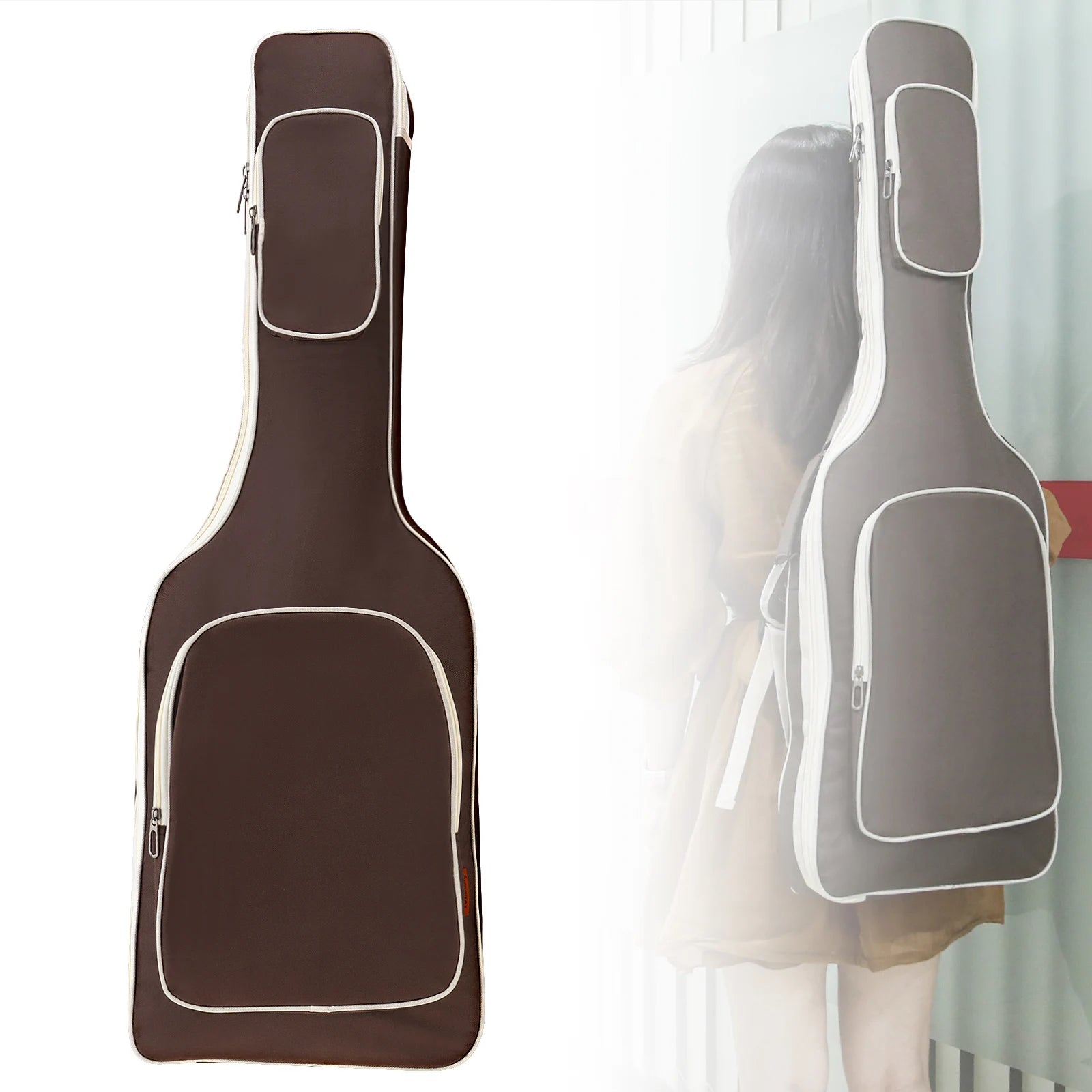 39-48 pouces Oxford tissu Pad 8-10mm coton épaississement Double sangles guitare électrique basse étui, housse étanche sac à dos Housse de France