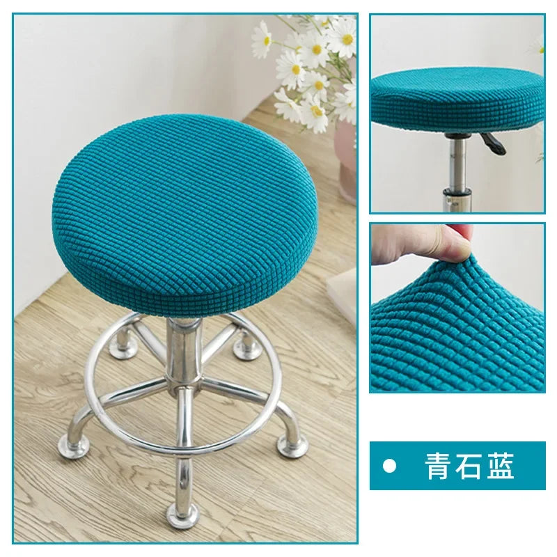 Housses de chaise en Jacquard, souples, élastiques, rondes, en Spandex, pour tabourets de Bar, protection de siège de chaise, décoration de maison et de bureau Housse de France