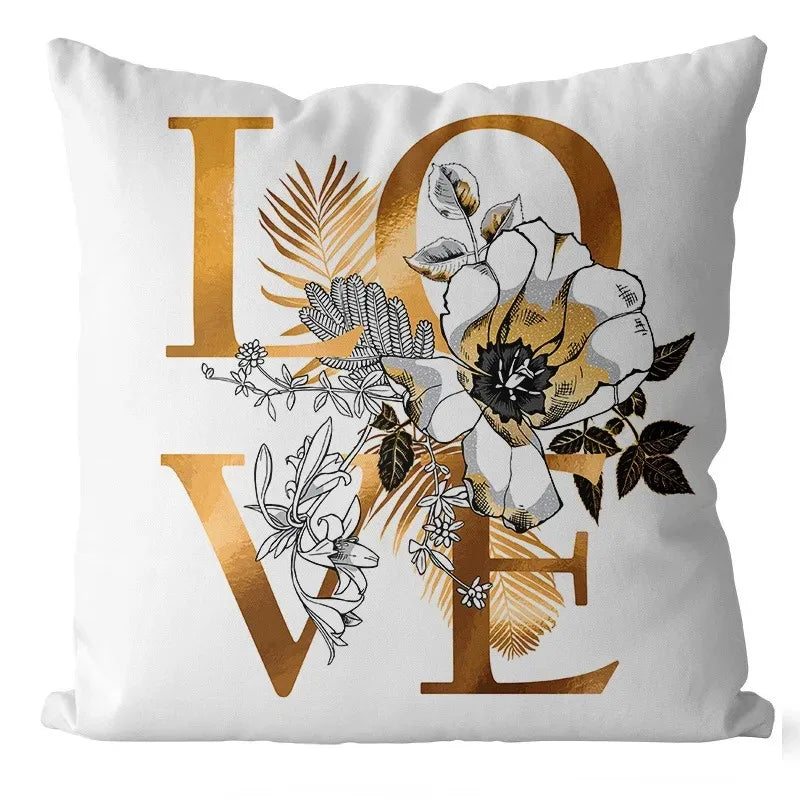 Coussin Ginkgo Géométrique POLYZEN Housse de France
