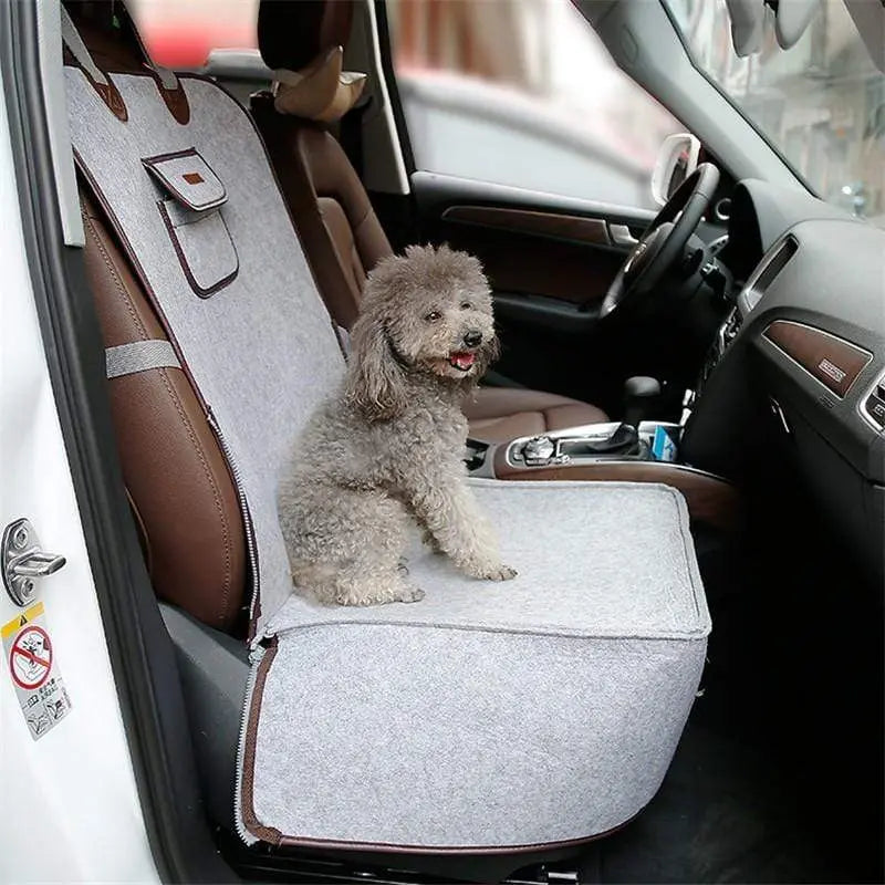 Tapis de voiture pour siège avant avec range pour animaux de compagnie - Housse De France