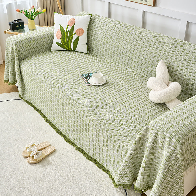 Plaid Canapé Coton Nordic CLOVER Fresh Green-180x300cm