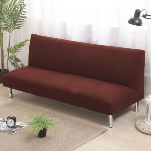 BLACBED - Housse de canapé-lit de couleur unie sans accoudoir élastique - Housse De France