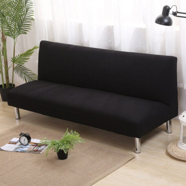 BLACBED - Housse de canapé-lit de couleur unie sans accoudoir élastique - Housse De France