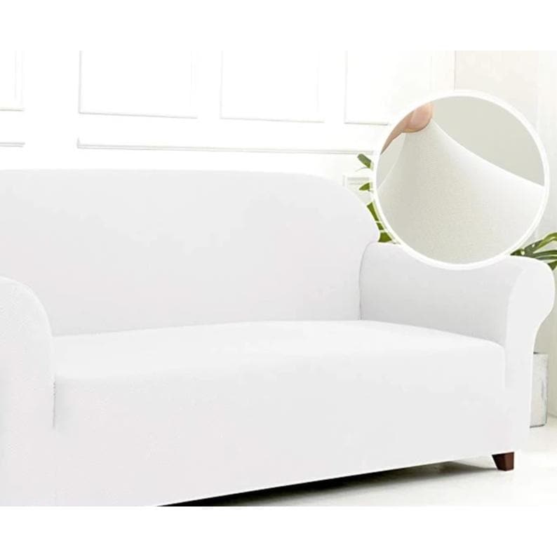 BLANC - Housse canapé universelle couleur unique pour mobiliers d'intérieur- Housse De France | Housse De France