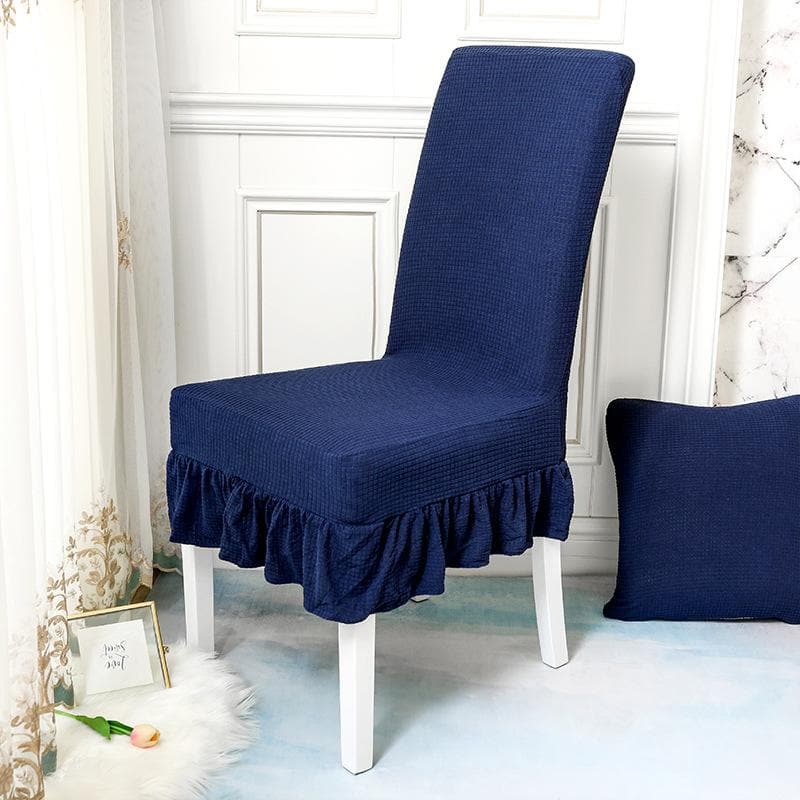 Couvre-chaise élastique à jupe en dentelle résistante à l'eau - Housse De France