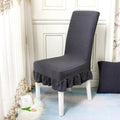 Couvre-chaise élastique à jupe en dentelle résistante à l'eau | Housse De France