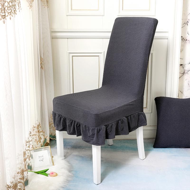 Couvre-chaise élastique à jupe en dentelle résistante à l'eau - Housse De France