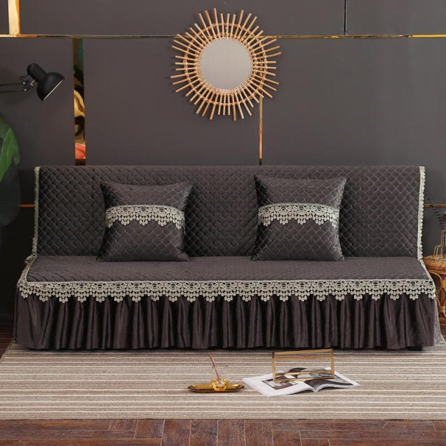 DENTLY - Housse de canapé-lit à dentelle de luxe avec jupe | Housse De France