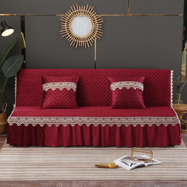 DENTLY - Housse de canapé-lit à dentelle de luxe avec jupe - Housse De France