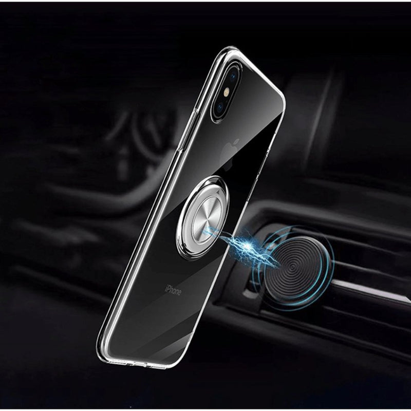 Étui de téléphone transparent à anneau magnétique pour iPhone - Housse De France
