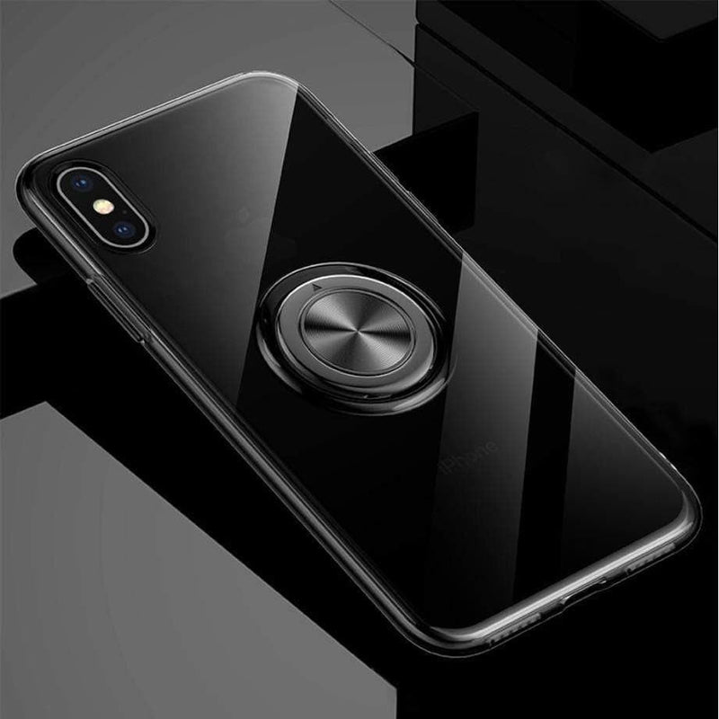 Étui de téléphone transparent à anneau magnétique pour iPhone - Housse De France