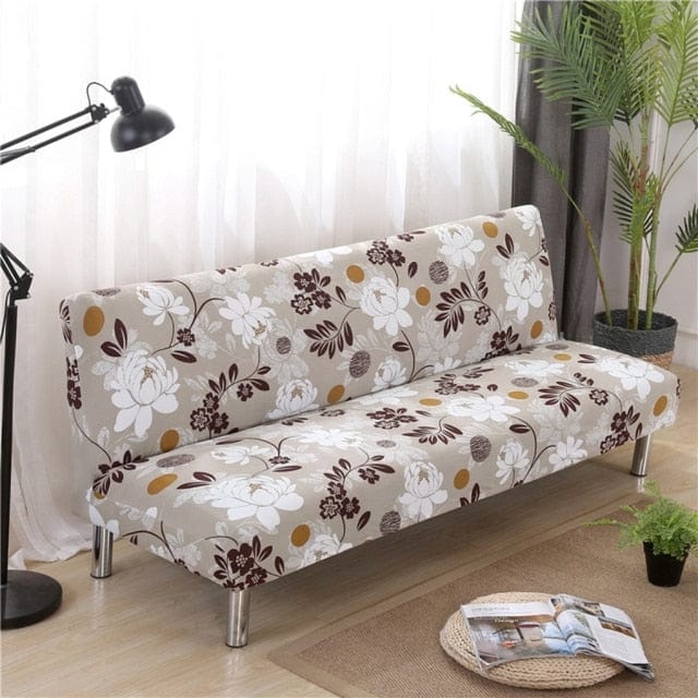 FLORALY - Housse de canapé moderne sans bras couverture de canapé-lit Floral - Housse De France
