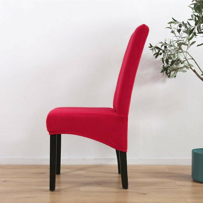 Housse de chaise,Housse de chaise en tissu velours, couvre-chaise  extensible, doux, antidérapant, lavable, pour salle - Red-2 Pieces -  Cdiscount Maison