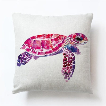 richhome Housse de coussin tortue de mer dégradée aquarelle motif créature  océanique pour canapés, chaises, décoration de carte de style nautique
