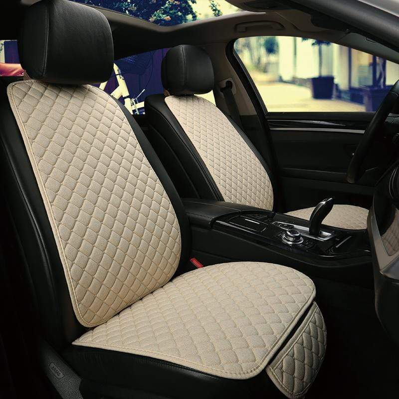 Housse de siège de voiture, coussin de siège avant en lin, pièces  automobiles respirantes et confortables