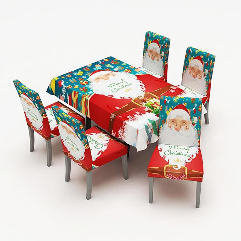 PNOEL - Housse de chaise imprimée motif Père Noël - Housse De France