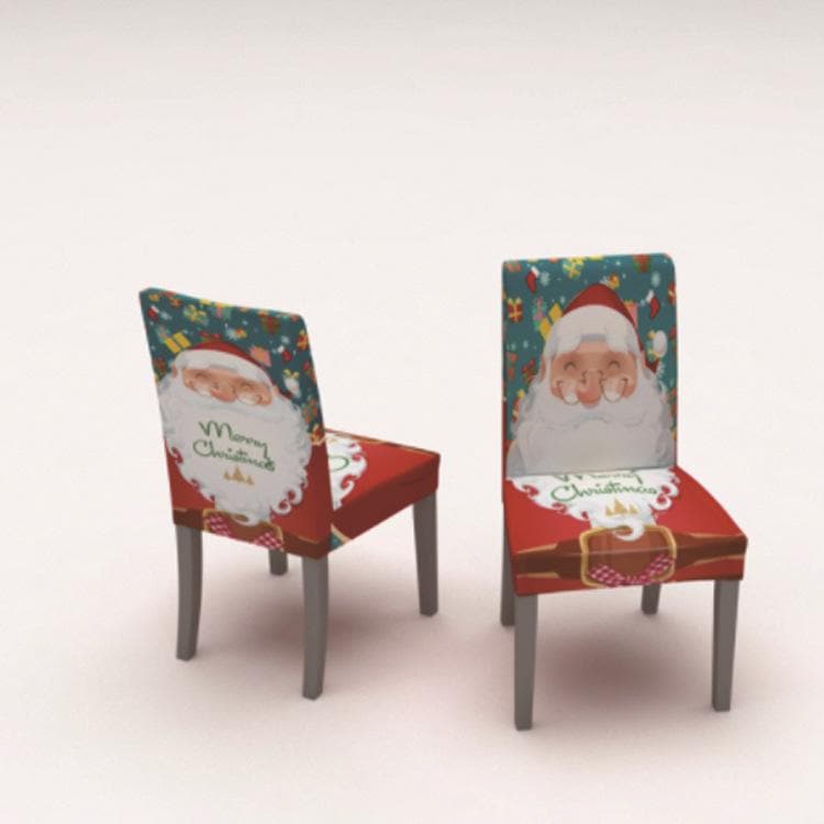 PNOEL - Housse de chaise imprimée motif Père Noël | Housse De France
