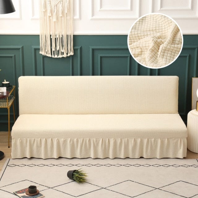 RENE - Couvre canapé-lit royale élastique avec jupe - Housse De France