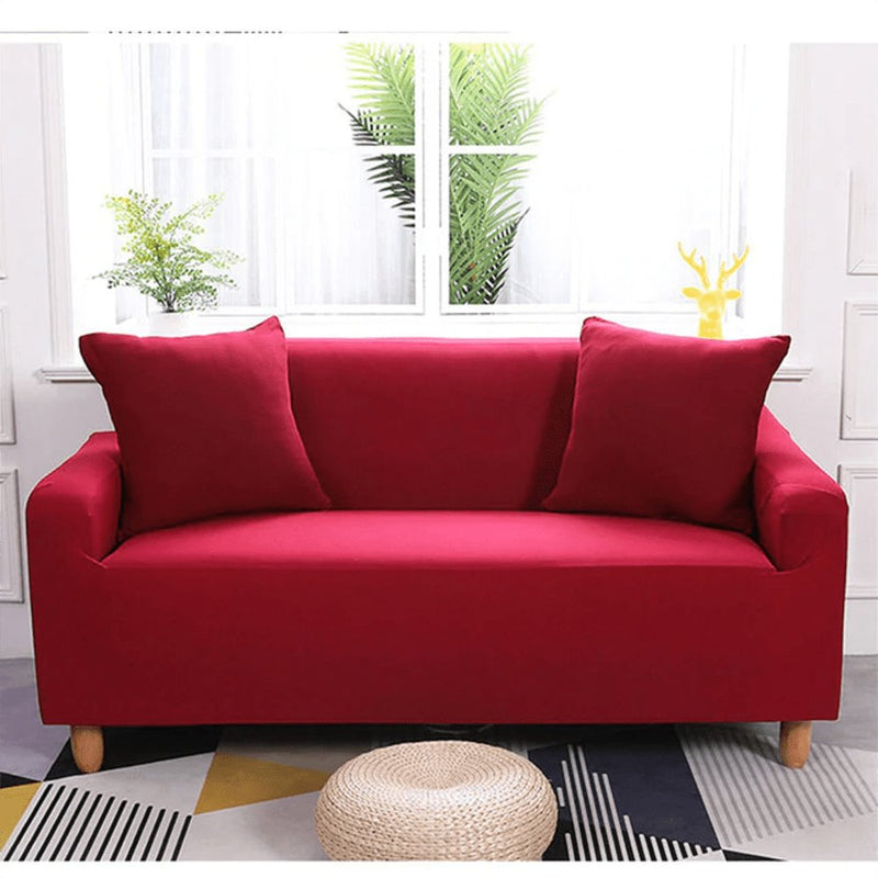 ROUGE - Housse universelle couleur unique pour canapé et fauteuil - Housse De France | Housse De France