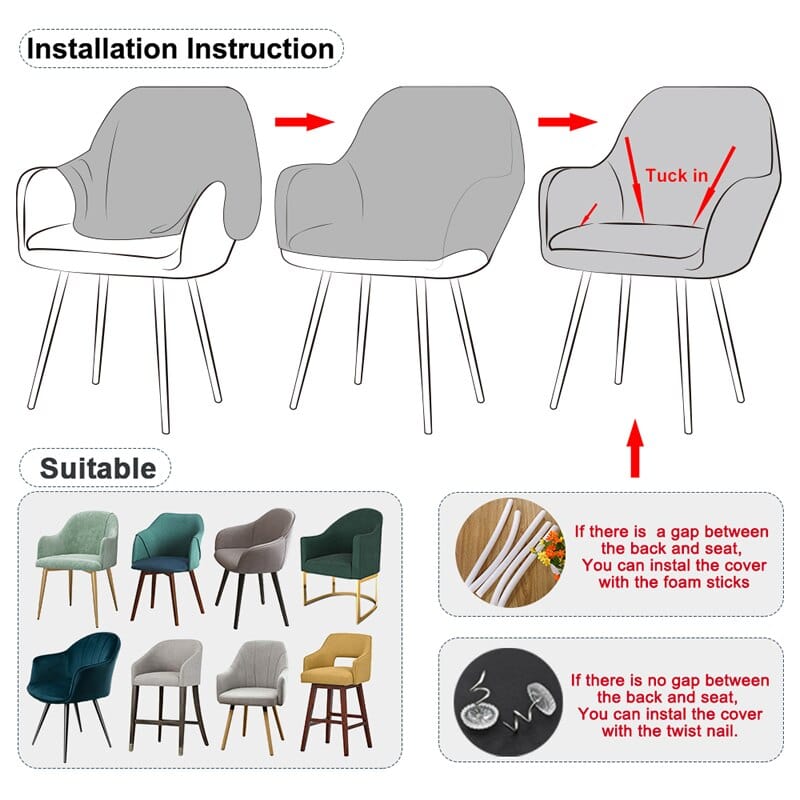 SCANCHAIR - Housse pour fauteuil scandinave imprimée | Housse De France